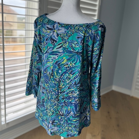 Lilly Pulitzer Long Sleeve Boatneck Floral Top - Picture 3 of 6